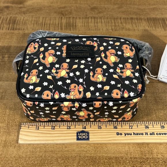Loungefly Pokemon Charmander Black Floral Crossbody Bag NWT - Picture 12 of 13